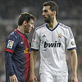 Lionel Messi y lvaro Arbeloa