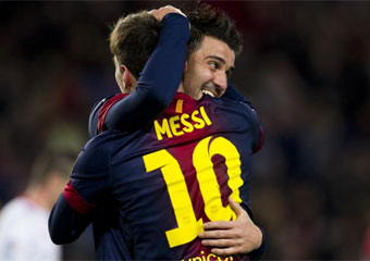 Messi y Villa se entienden