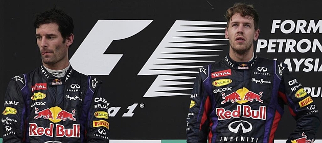 Webber y Vettel ni se miran en el podio del pasado GP de Malasia / REUTERS