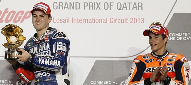 Lorenzo y Mrquez, en el podio de Qatar / MARCA