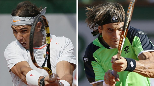 Rafa Nadal y David Ferrer se enfrentan en la final de Roland Garros. FOTO: AFP