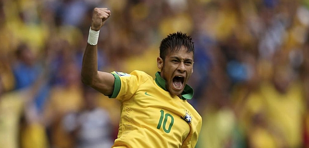 Neymar celebra su gol ante Japn / REUTERS