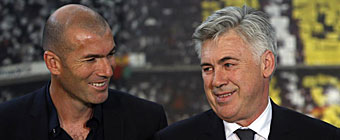 Zinedine Zidane y Carlo Ancelotti