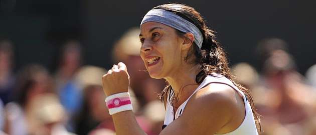 Marion Bartoli celebra un punto en la final de Wimbledon / AFP