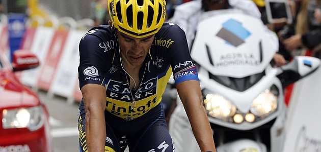 Contador, tras completar la etapa de este jueves / AFP