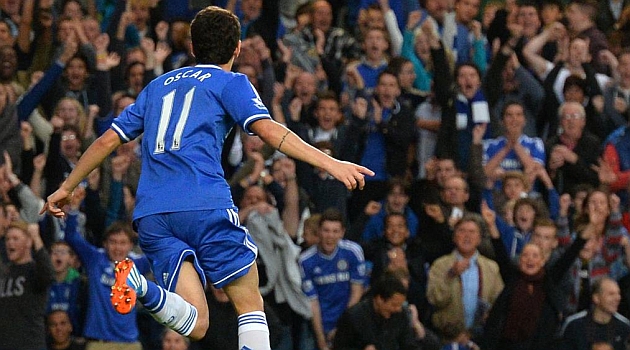 Oscar devuelve la
tranquilidad al Chelsea