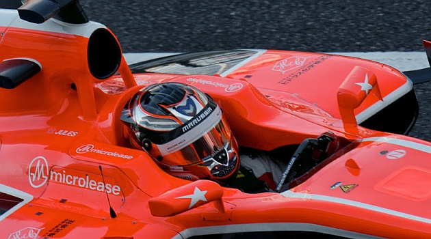 El Marussia de Bianchi, con la estrella de De Villota en los retrovisores / Foto: RV RACING PRESS