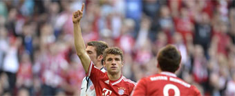 El Bayern despert en el
segundo tiempo y termin goleando
