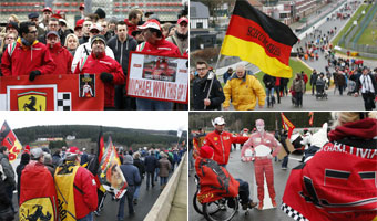 Una marcha en apoyo a Schumacher
rene a 500 personas en Spa