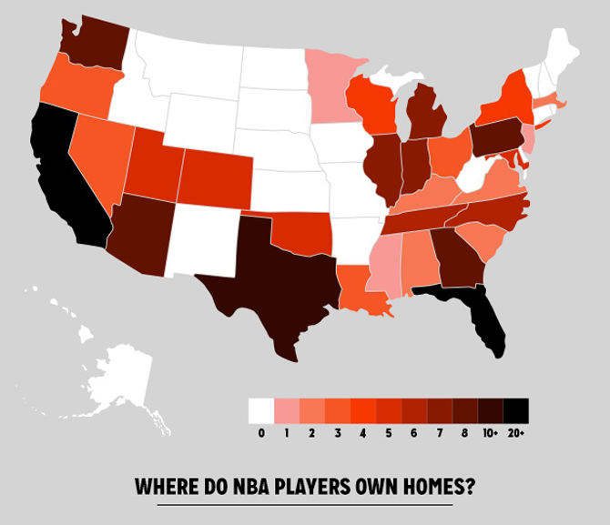 Prospeccin inmobiliaria a los 'casoplones' de las millonarias estrellas de la NBA
