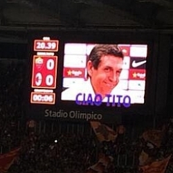 'Ciao Tito', en el videomarcador
del Olmpico de Roma
