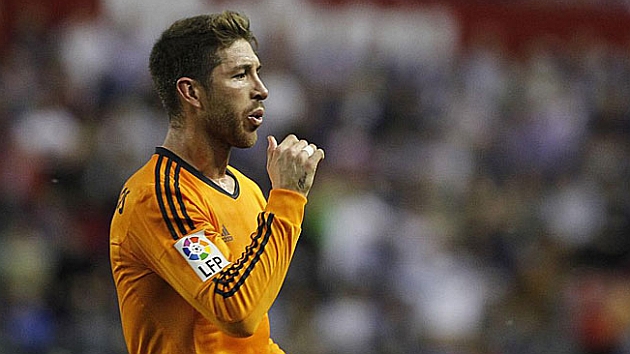 Sergio Ramos celebra su gol frente al Valladolid. / CSAR MINGUELA (MARCA)
