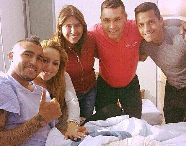 Arturo Vidal, tras la operacin. FOTO: @kingarturo23