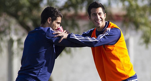 Un sonriente Jorge Larena, en un entrenamiento de esta temporada / J. P. Yaez (Marca)