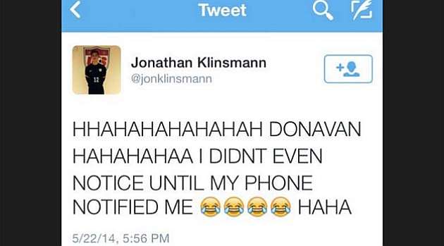 El hijo de Klinsmann cierra su cuenta de Twitter tras mofarse de Donovan