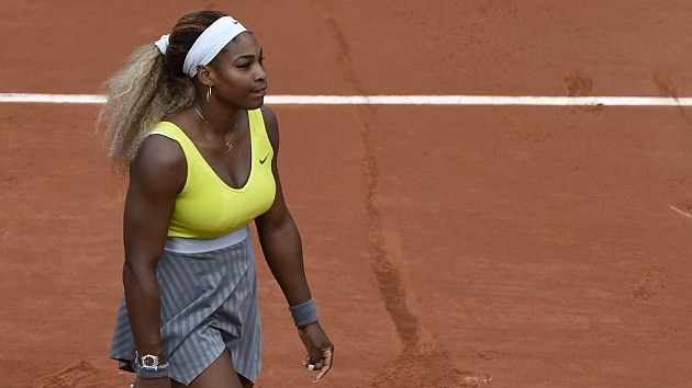 Serena Williams, durante el partido contra Garbie Muguruza. / AFP