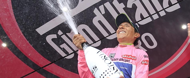 Nairo Quintana, vencedor del Giro 2014. / Afp
