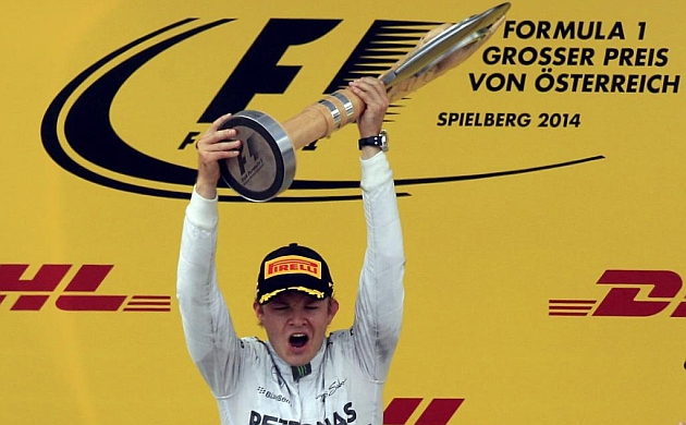 Rosberg celebrando su victoria en Austria / REUTERS
