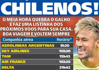 Un diario brasileo manda
a Chile de vuelta a casa