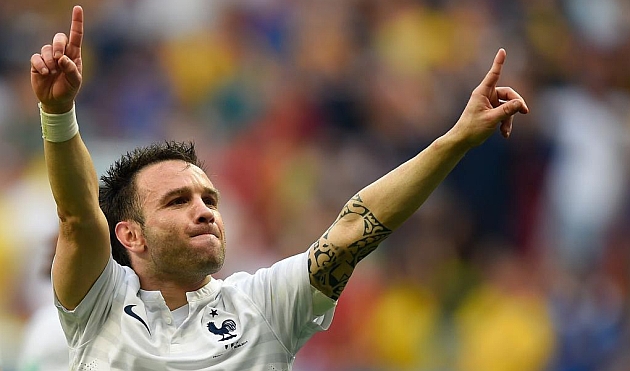 Valbuena, exultante tras acabar el Francia-Nigeria del Mundial. AFP