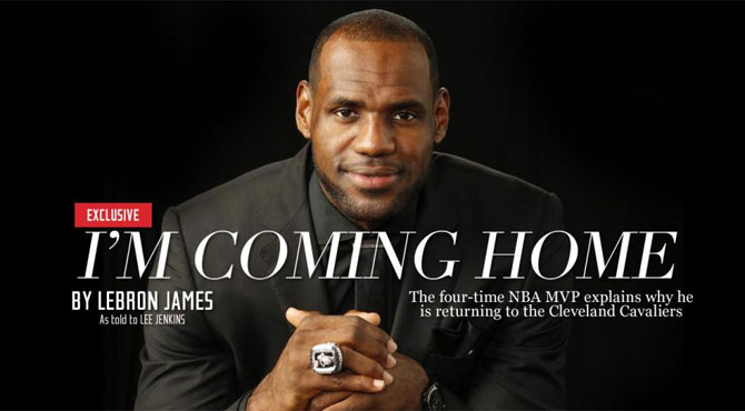 King LeBron James returns to his Cleveland kingdom