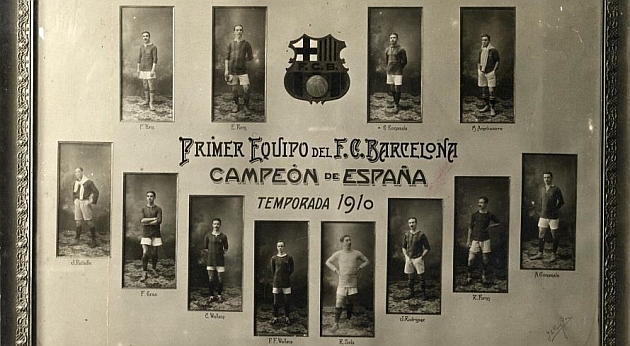 Cuadro conmemorativo del Campeonato de Espaa 1910.