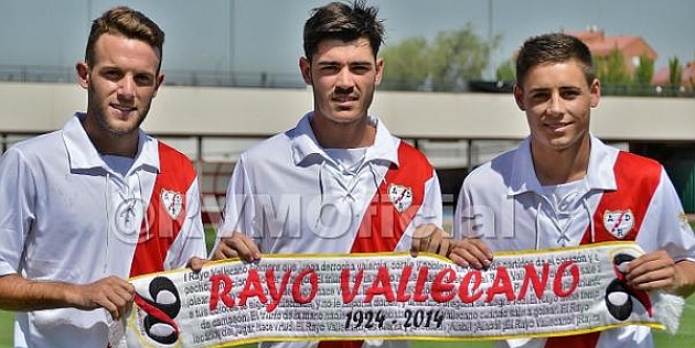 Quini, Alex Moreno y Jozabed Sanchez presentados por el Rayo (Foto: web Rayo)