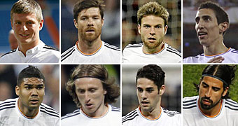 Qu tres futbolistas alinearas en el centro del campo del Madrid?