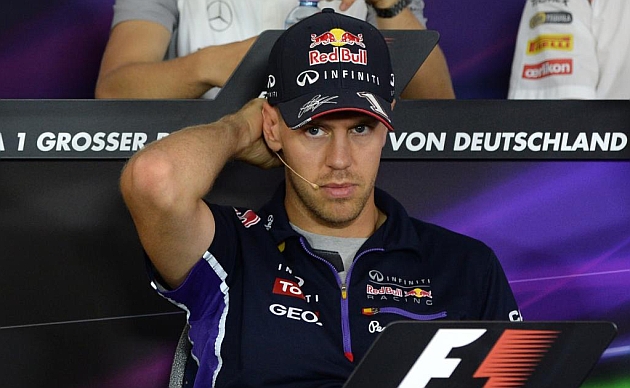 Vettel en la rueda de prensa del GP de Alemania / AFP