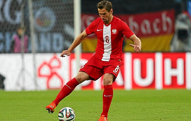 El centrocampista polaco Grzegorz Krychowiak durante un partido con la seleccin de Polonia