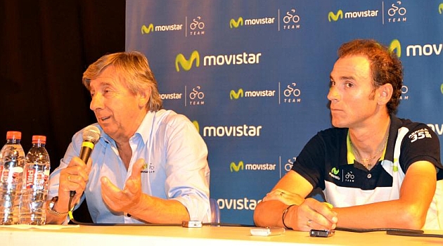 Eusebio Unzu junto a Alejandro Valverde. FOTO: Prensa Movistar Team