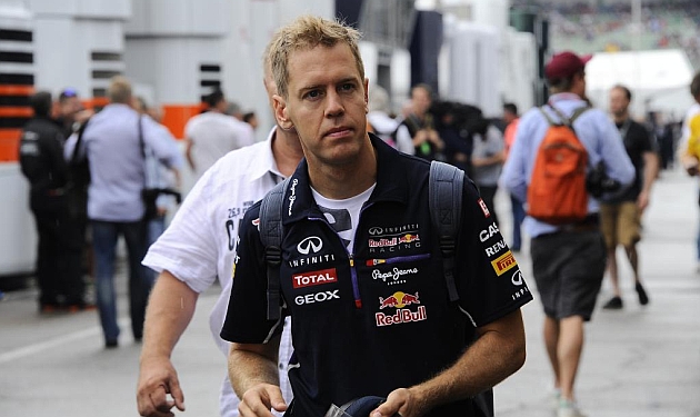Sebastian Vettel llega al circuito de Hockenheim / RV. RACINGPRESS