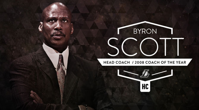 Montaje de la web de los Lakers para presentar a Byron Scott