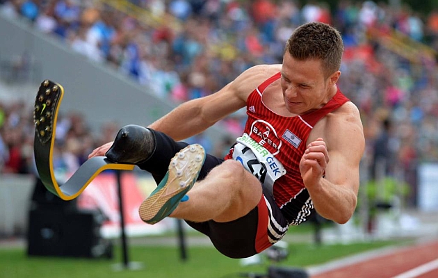 El alemn Markus Rehm durante un salto en los recientes Campeonatos nacionales en Alemania
