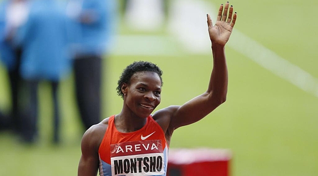 Amantle Montsho tras ganar los 400m en una etapa de la Diamond League