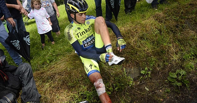 Contador was going at 76.8 kph when he crashed