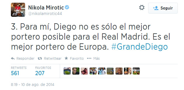 Mirotic: Diego es el mejor portero de Europa