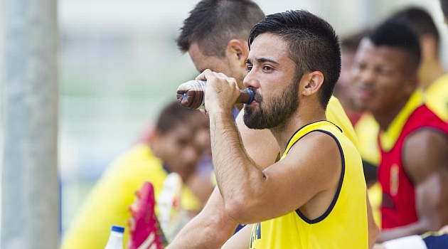 Jaume, durante un entrenamiento del Villarreal