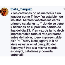 La novia de Thievy insulta al Espanyol en las redes sociales
