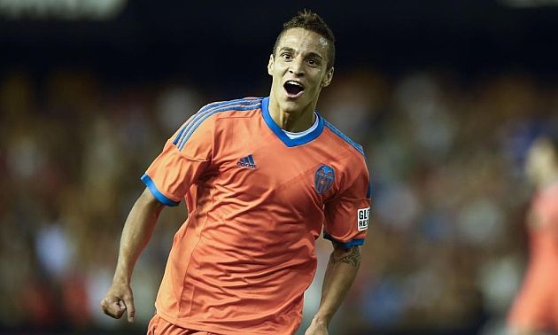 'Rodrigol'm Moreno celebrando su gol en el Trofeo Naranja / AFP