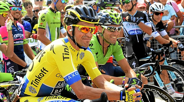 Alberto Contador durante la Vuelta a Espaa. AFP