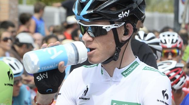 Chris Froome antes de tomar la salida de la 7 etapa de la Vuelta. AFP