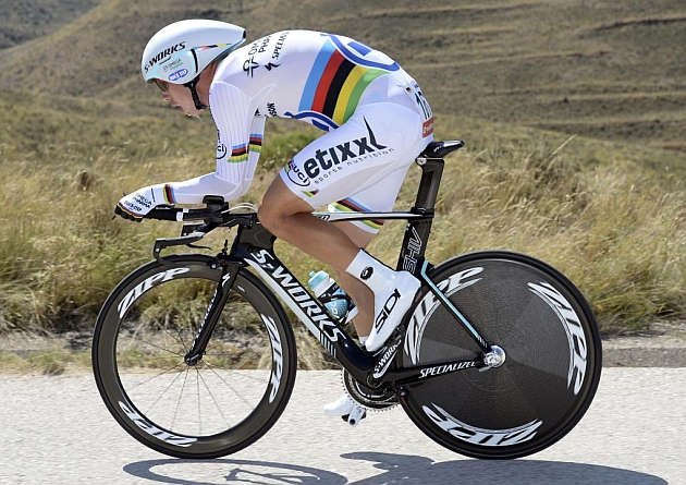 Tony Martin en la contrarreloj de la Vuelta a Espaa 2014. / Unipublic-G.Watson