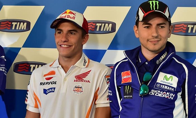 Mrquez y Lorenzo en el GP de San Marino / AFP