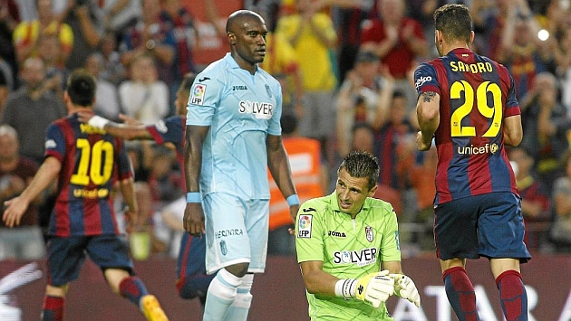 Babn y Roberto se lamentan tras un gol encajado. Foto: Francesc Adelantado