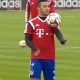 Exhibicin de malabares de Thiago en un entrenamiento del Bayern