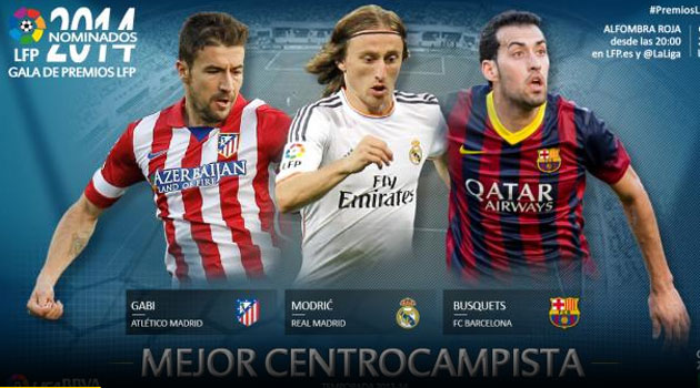 Gabi, Modric y Busquets, nominados al premio 'Mejor centrocampista'