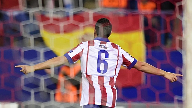 Koke (22) celebrando un gol en el partido de Liga de Campeones. Foto: AFP