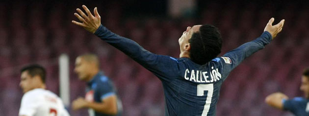 Jos Callejn, celebrando un gol con el Npoles / Foto: AFP