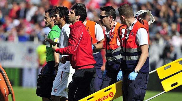 Cuatro sevillistas pendientes de sus
lesiones tras el accidentado partido